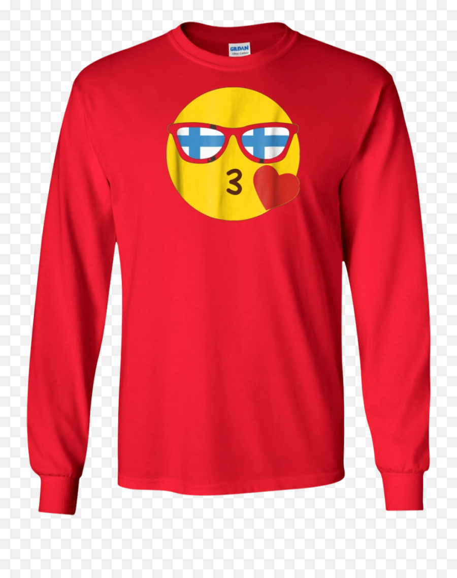 Finnish Flag Sunglasses Funny Tee Emoji,Emoticon Shirt