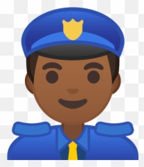 Man Police Officer Medium Dark Skin - Emoji Policia Png