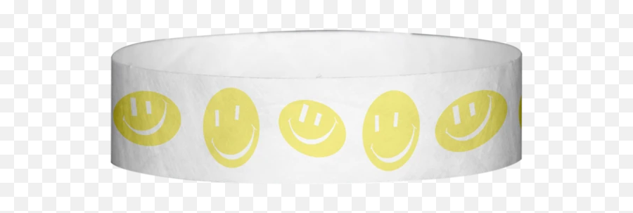 Tyvek 34 X 10 Happy Face Pattern Wristbands - Circle Emoji,Emoticon 3