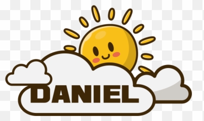 Sun over cloud Kids Bedroom Wall decal - Clip Art Emoji