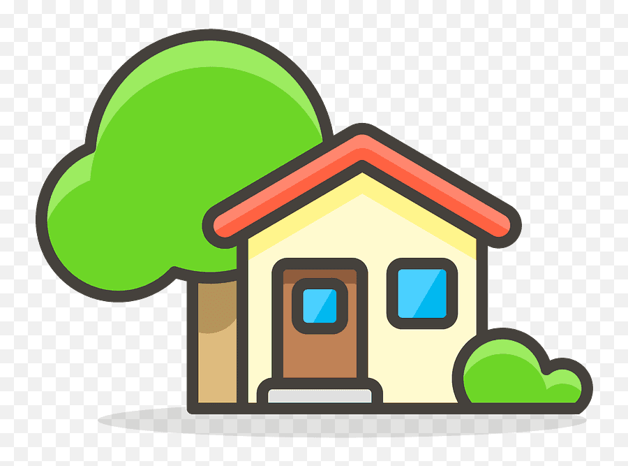 House With Garden Emoji Clipart - House Icon Clipart Transparent Background,House Emoji