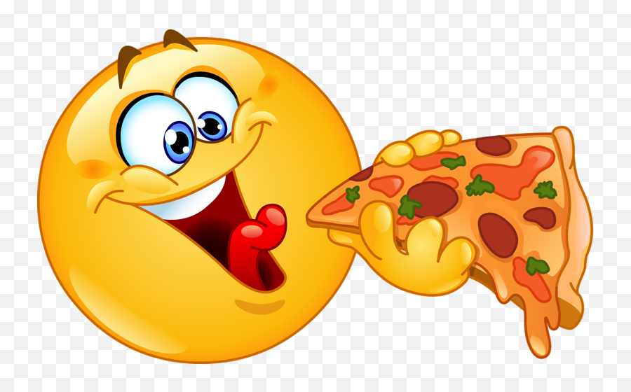 Smiley Emoticon Smiley Emoji - Emoji Eating Pizza,Amazed Emoji
