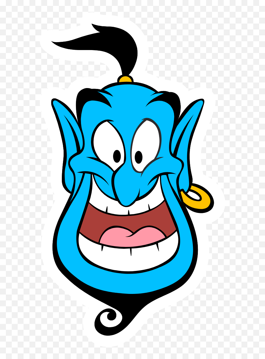 Blue Cartoon Character Genie Aladdin - Aladdin Jinn Emoji,Genie Emoji