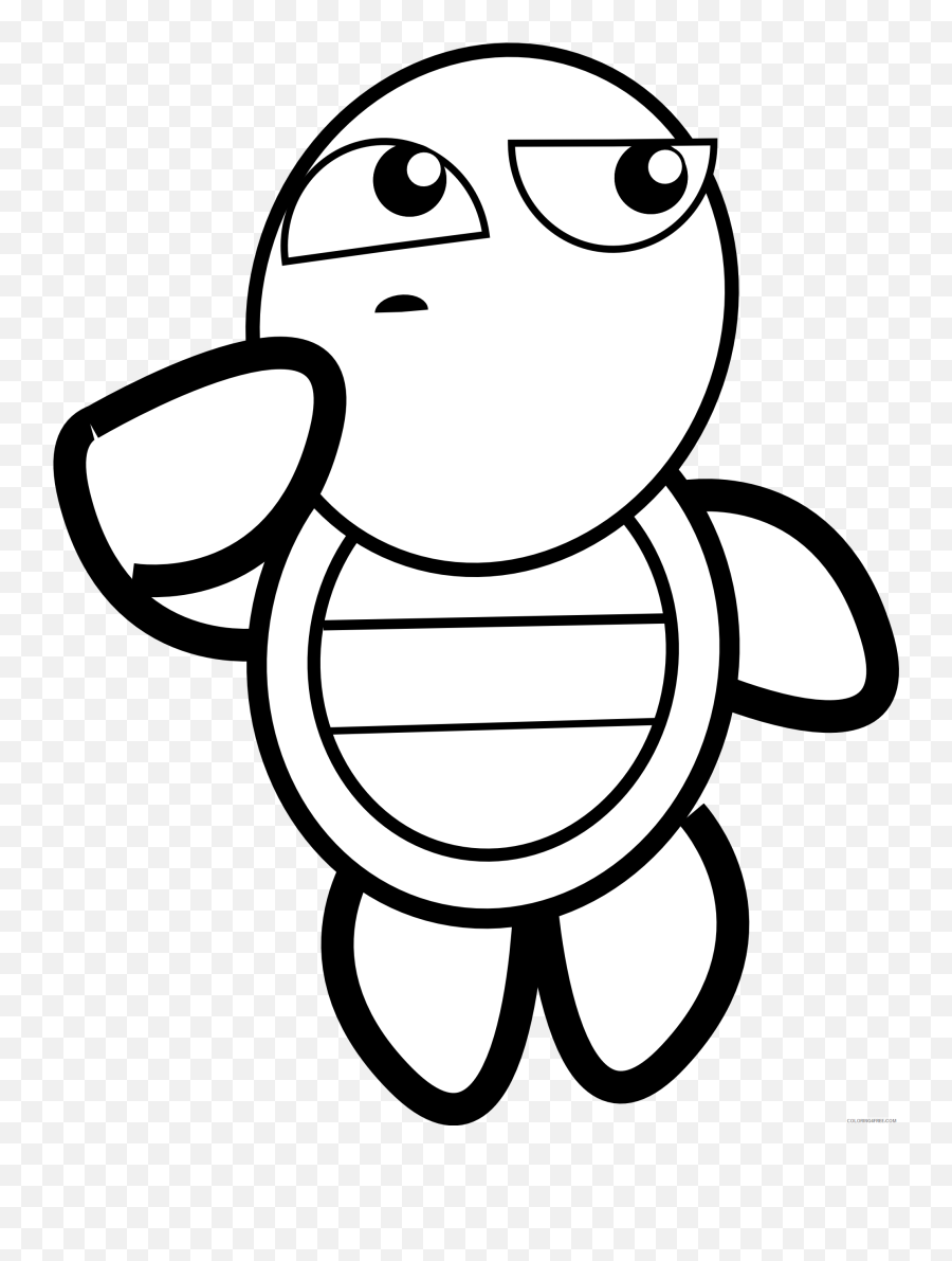 Turtle Outline Coloring Pages Sea - Dot Emoji,Sea Turtle Emoji