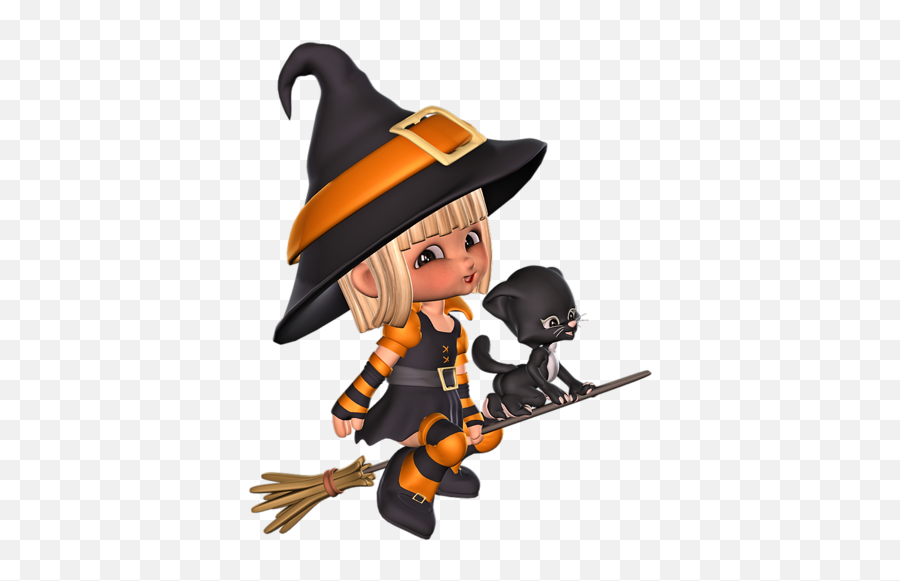 Halloween Cute Witch Kid Broom Sticker By Kayoss - Buenos Días Feliz Martes De Brujita Emoji,Witch On Broom Emoji