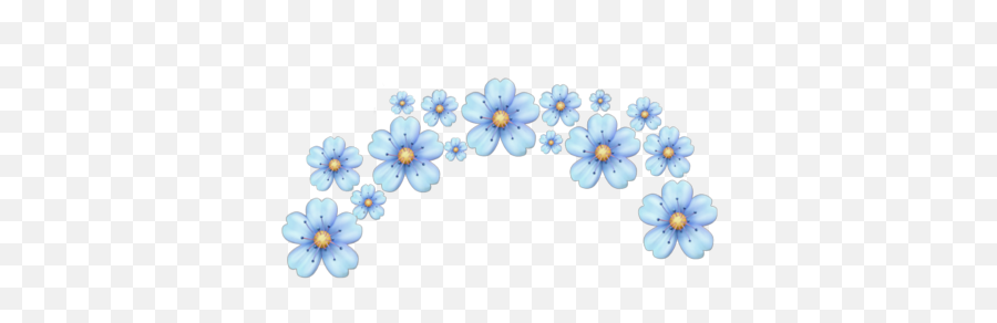 Emoji - Pink Flower Crown Transparent,Blue Flower Emoji