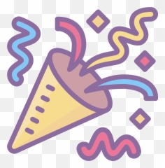 Confetti Birthday Icon Png - Clipart Black And White Emoji