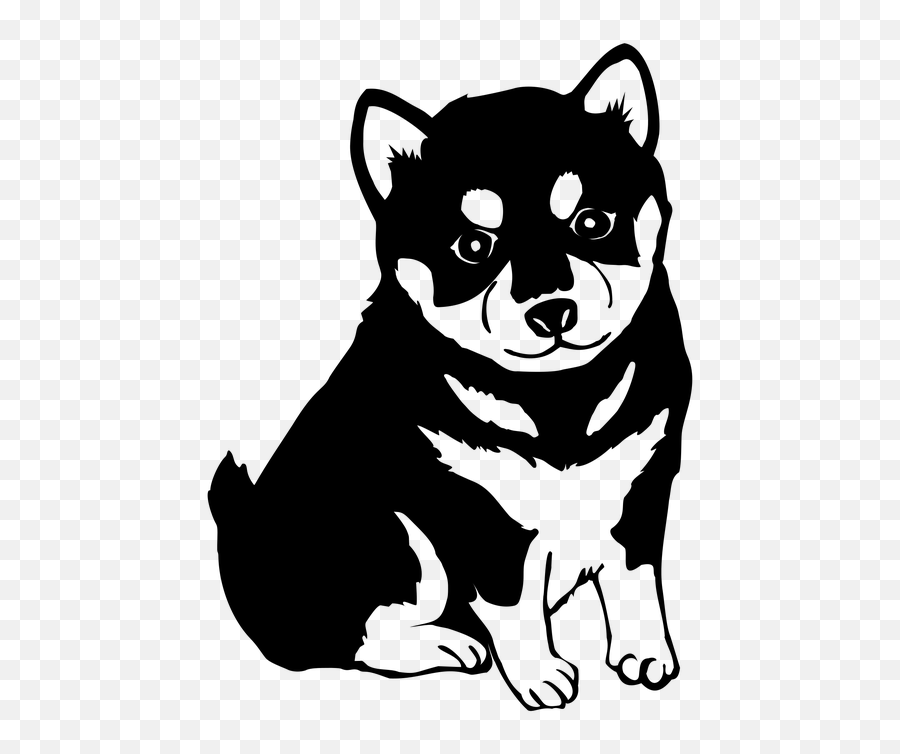 Shiba Inu Dog Puppy - Silhouette Clipart Black And White Dog Emoji,Shiba Inu Emoji