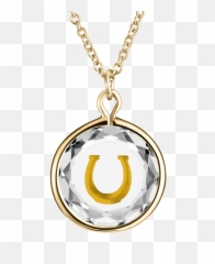 Horse Shoe Engraved In Swarovski - Necklace Emoji