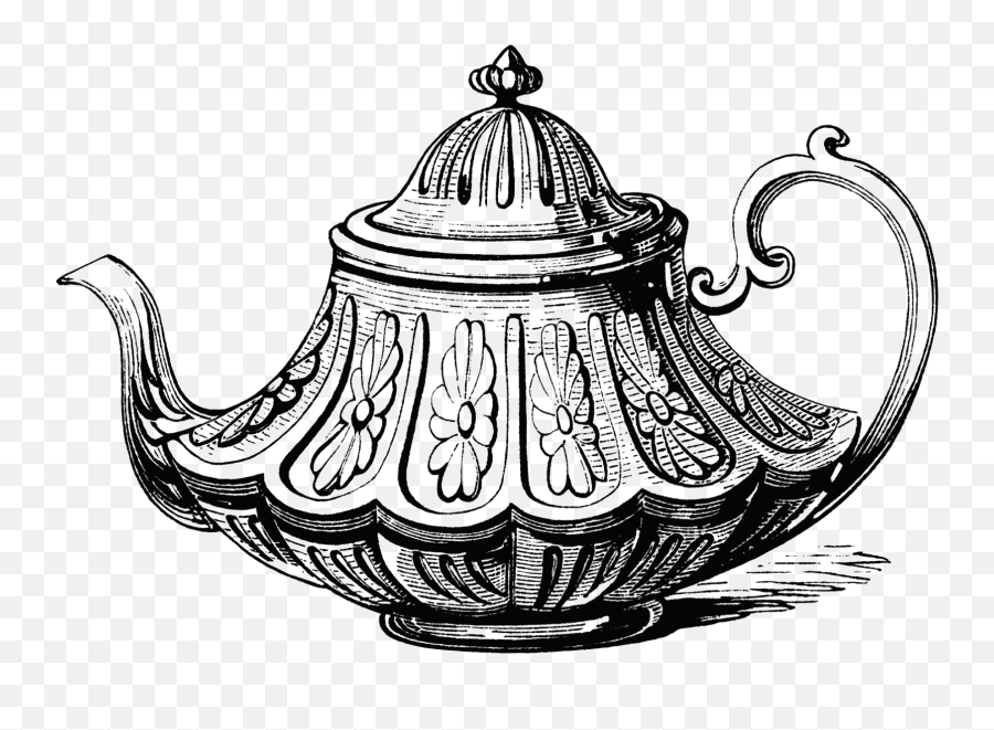 Dishes Clipart Tea Plate - Vintage Teapot Illustration Emoji,Dishes Emoji