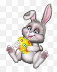 Cute Easter Bunny With Egg Png Picture - Png Easter Bunny Clipart Emoji,Easter Bunny Emoji