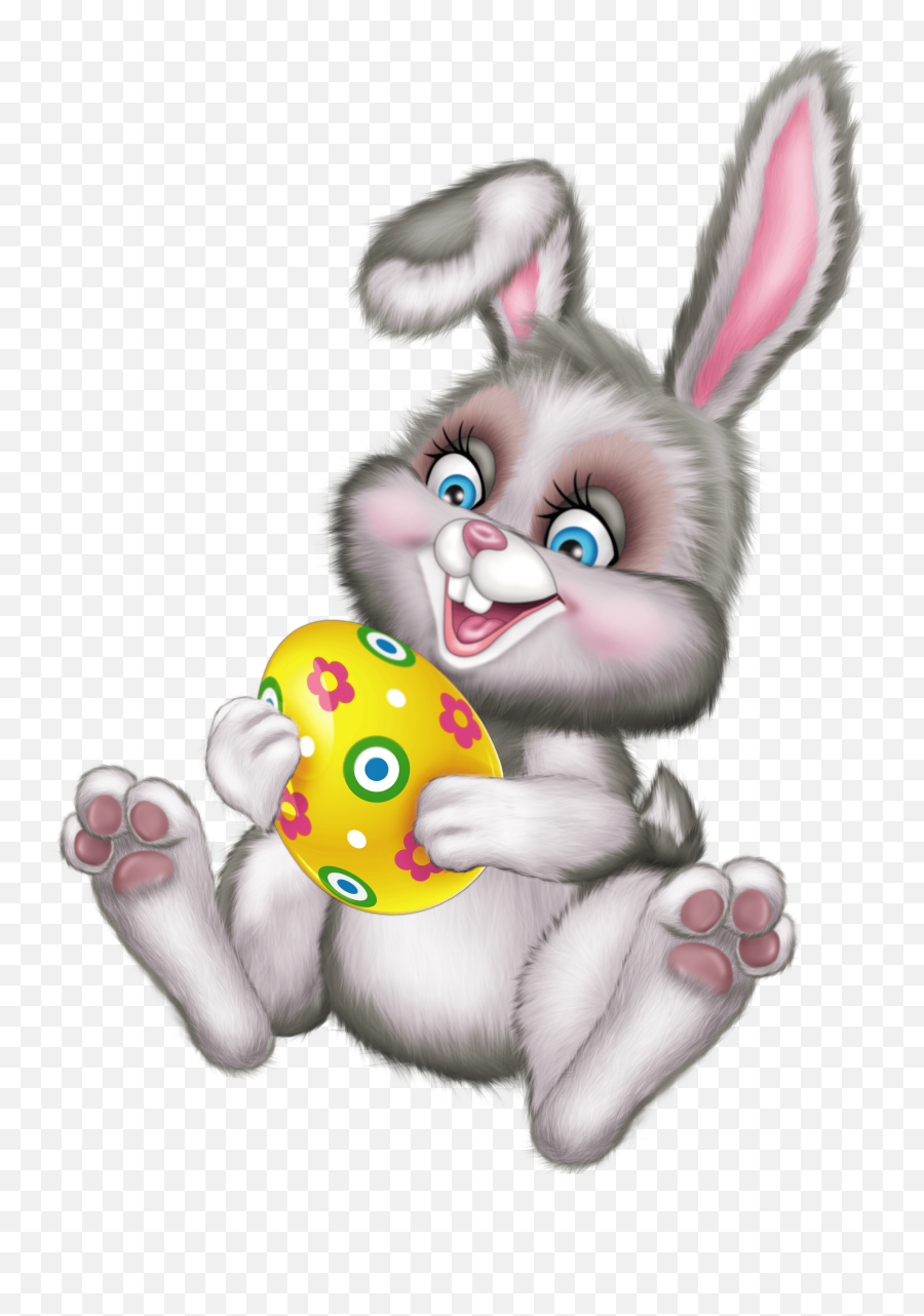 Cute Easter Bunny With Egg Png Picture - Png Easter Bunny Clipart Emoji,Easter Bunny Emoji