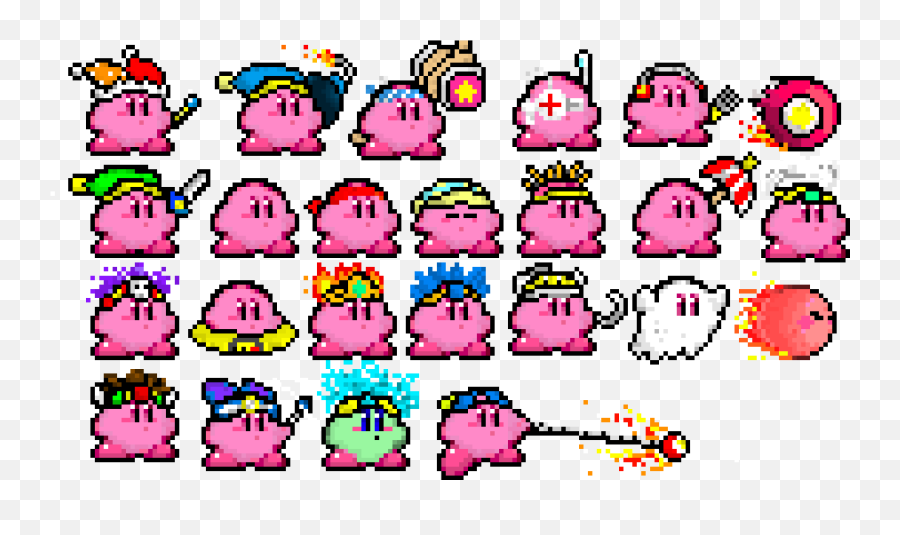 Kirby Updated Sprites Clipart - Sprite Kirby Pixel Art Emoji,Yoyo Emoticon