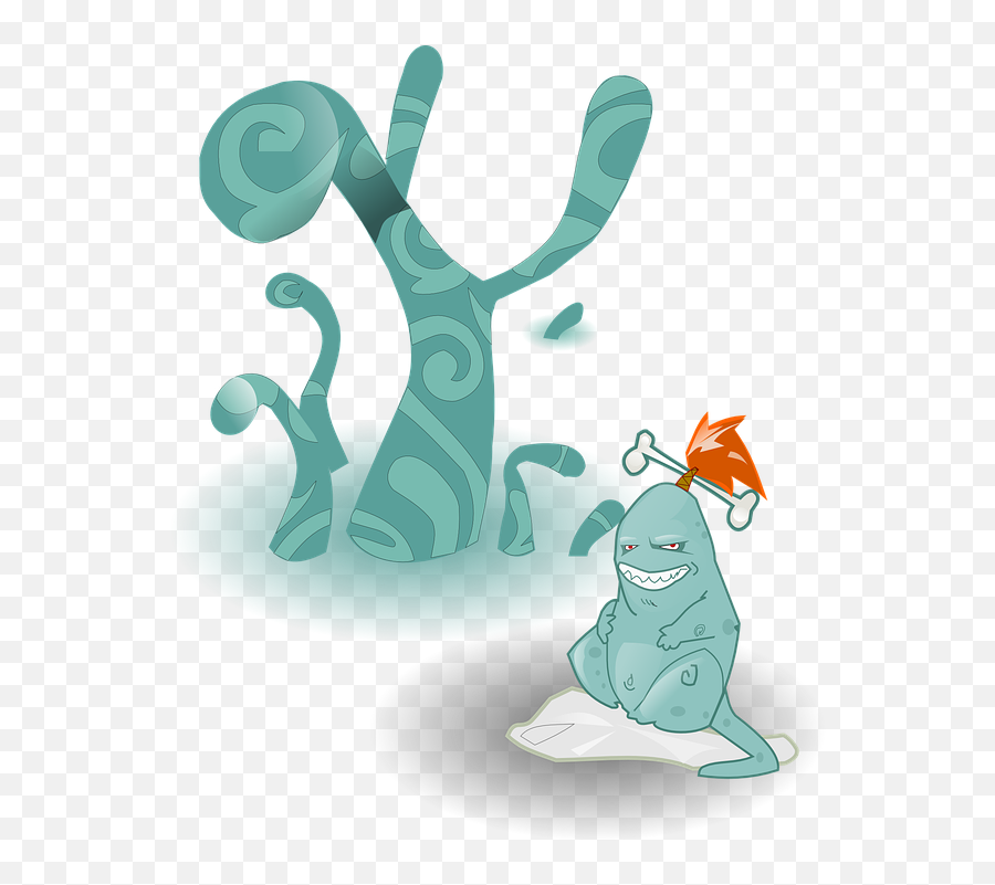 Alien Tree Cartoon Emoji,Spider Web Emoji