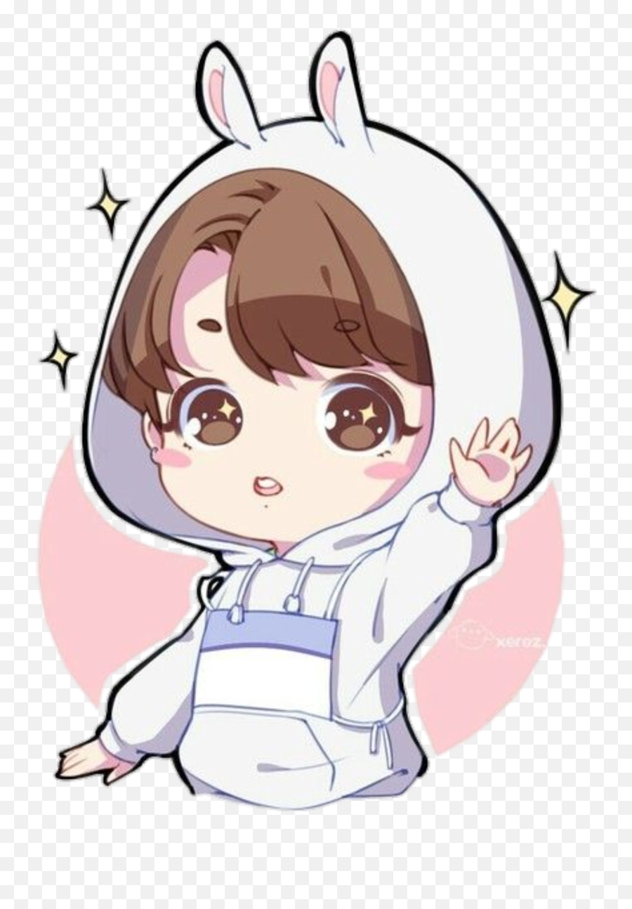 Cutepins Cute Jungkook Kookie Bunny Bunny Ears Adorable - Bts Chibi Jungkook Emoji,Bunny Ears Emoji