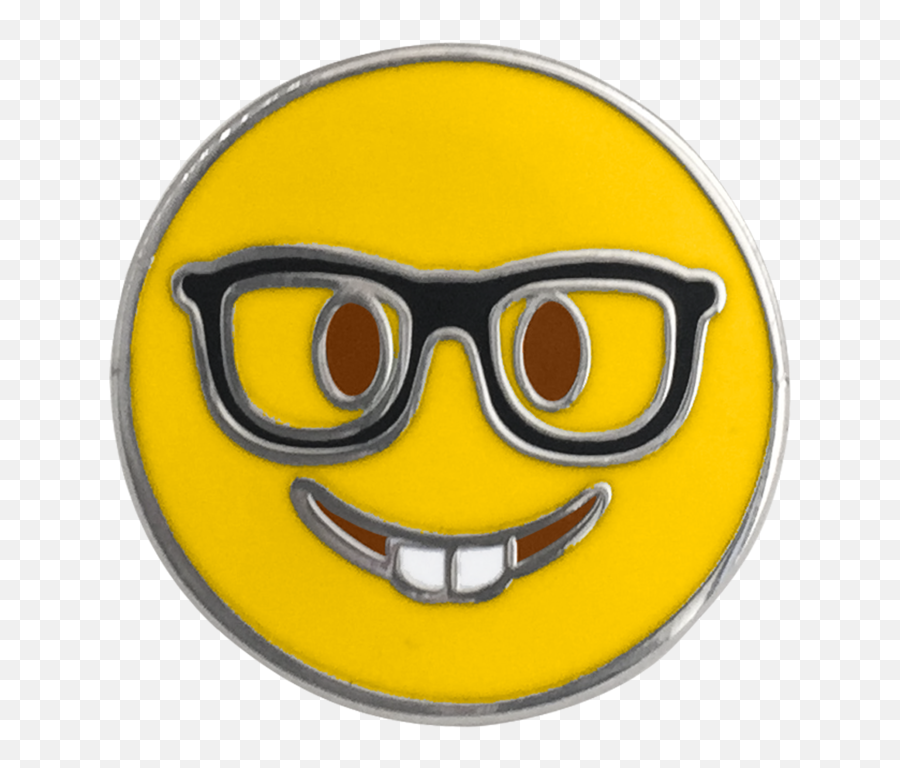 Nerd Emoji Pin - Happy,Nerd Emoji