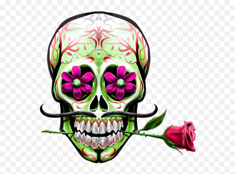 Skull Skulls Sugarskull Art Sticker - Caveiras Mexicanas Png Emoji,Sugar Skull Emoji