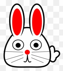 Spring Bunny With Red Ears Vector - Spring Bunny Clip Art Emoji,Bunny Ears Emoji