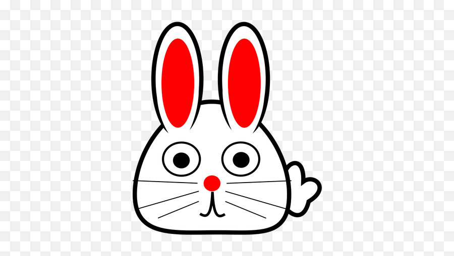 Spring Bunny With Red Ears Vector - Spring Bunny Clip Art Emoji,Bunny Ears Emoji