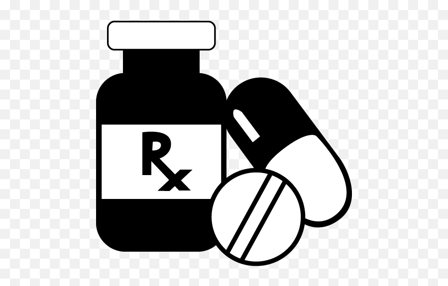 pill clipart black and white