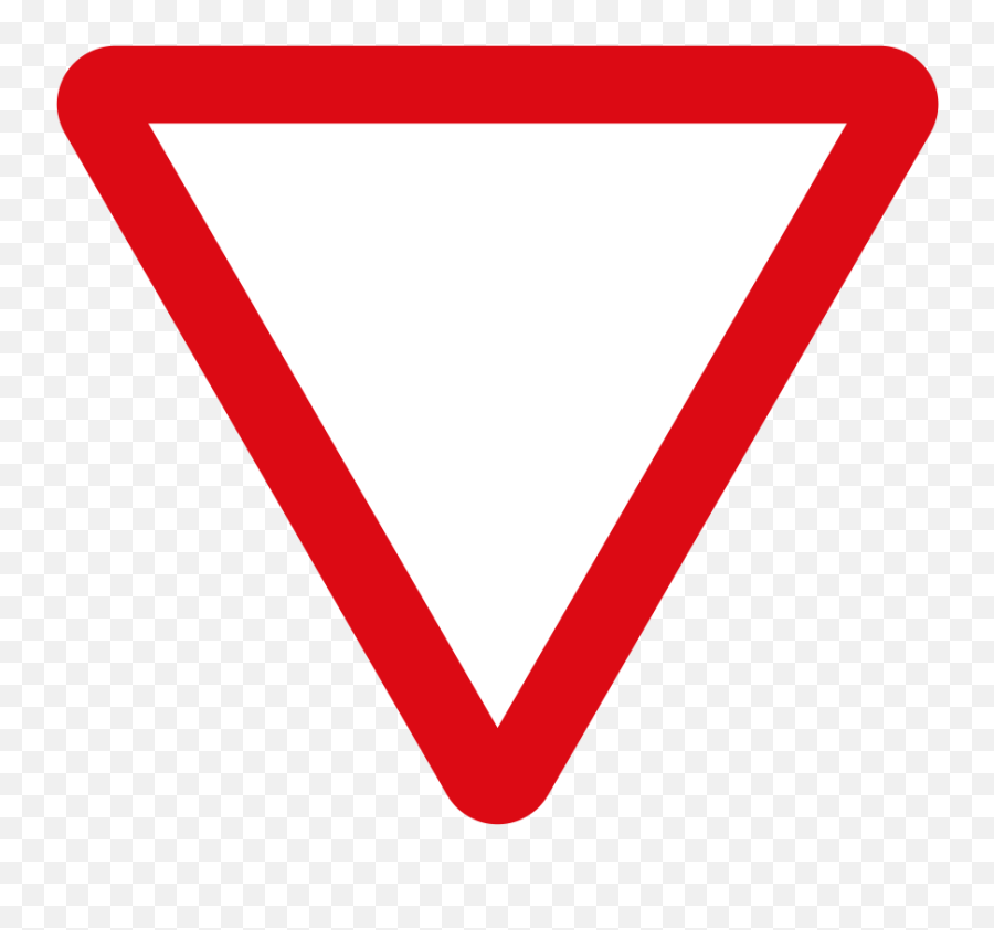 Vienna Convention Road Sign B1 - Señal Ceda El Paso Emoji,No Signal Emoji