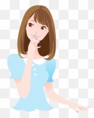 Beautiful Woman Girl - Cartoon Png Emoji
