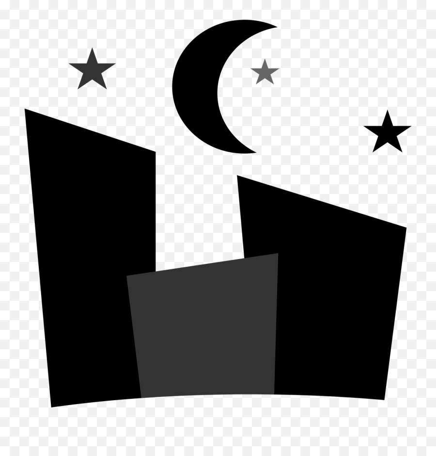 Night City At Night Buildings Moon - Mapa De Panama Con Bandera Emoji,Crescent Moon And Star Emoji