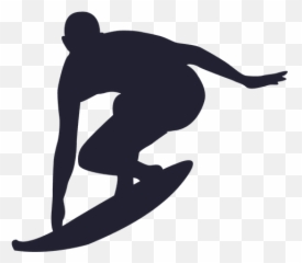 Transparent Surfing Clipart - Silhouette Emoji