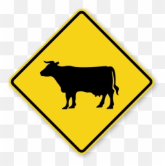 Cattle Sheep Water Buffalo Traffic Sign Warning Sign - Cow Silhouette Emoji,Buffalo Emoji