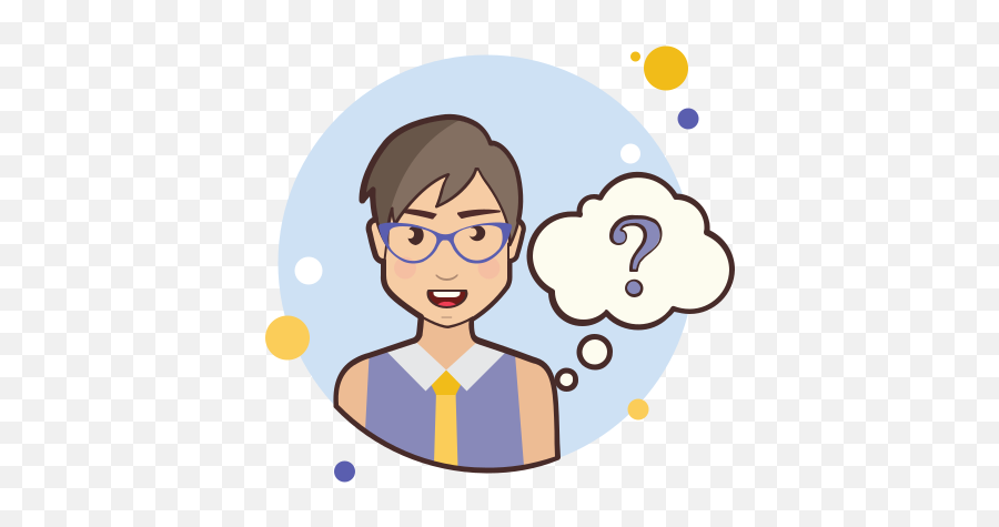 Short Hair Lady Question Mark Icon - Questioning Png Emoji,Pokemon Thinking Emoji