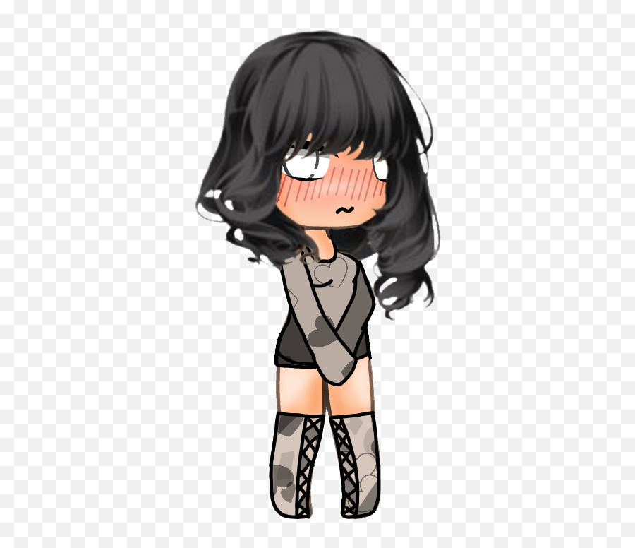 Blushing Freetoedit Anime Chibi Girl - Cartoon Emoji,Blushing Girl Emoji