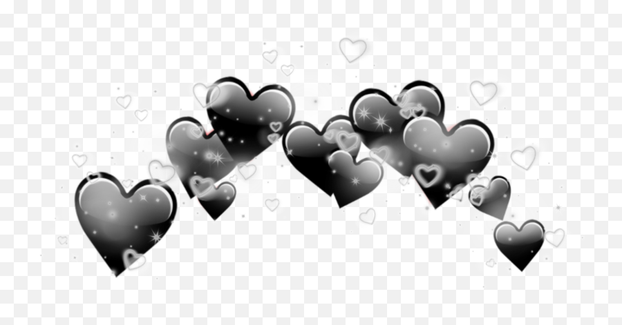 Black White Emoji Hearts Shine Sticker - Lovely,Emoji Black And White