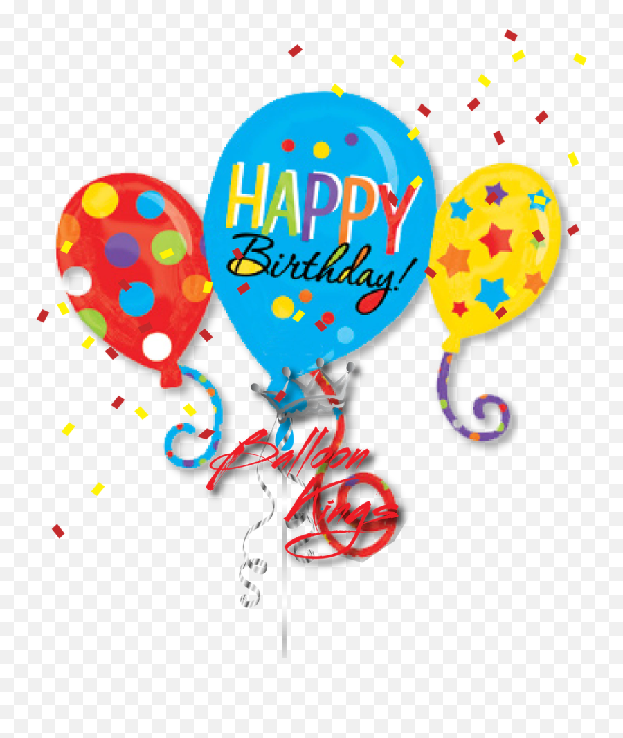 Happy Birthday Balloons Cluster - Happy Birthday Balloons Clipart Emoji,Happy Birthday Emoji Text