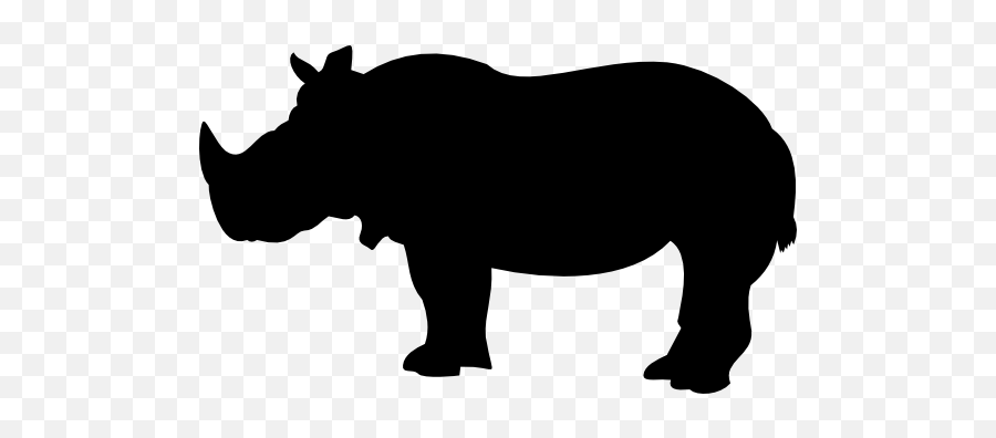 Rhinoceros Silhouette Sticker - Printable Baby Bear Silhouette Emoji,Rhino Emoji