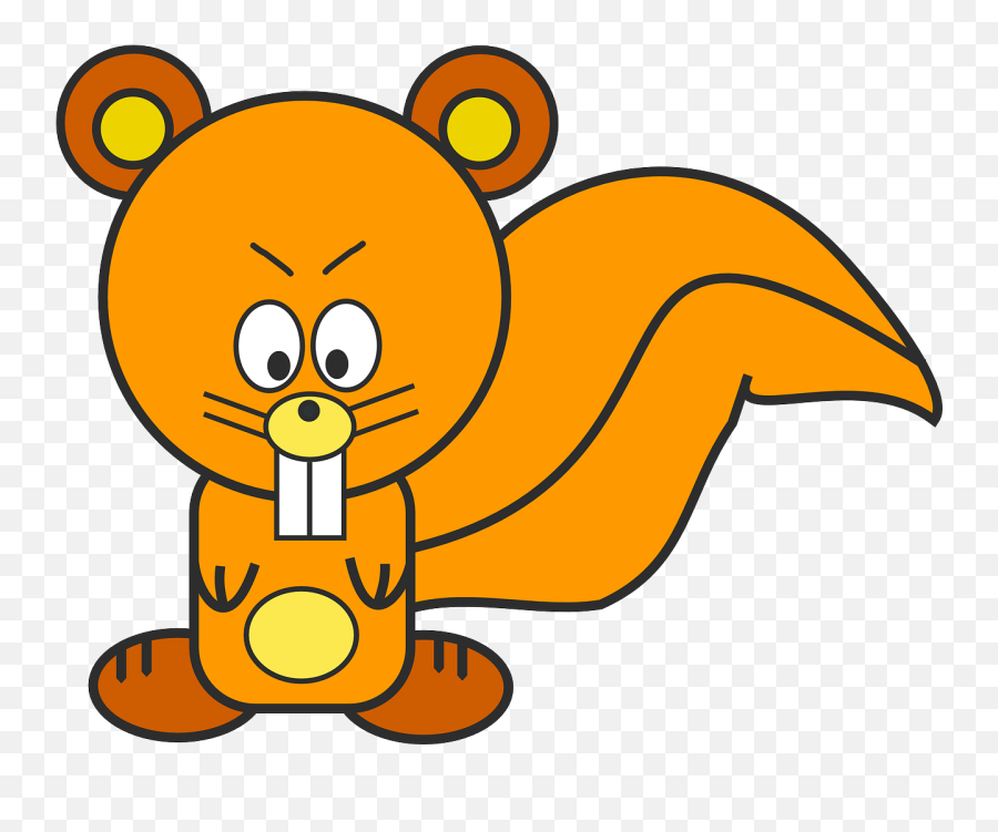 Squirrel Animal Angry Orange Cartoon - Cartoon Squirrel Angry Emoji,Squirrel Emoji