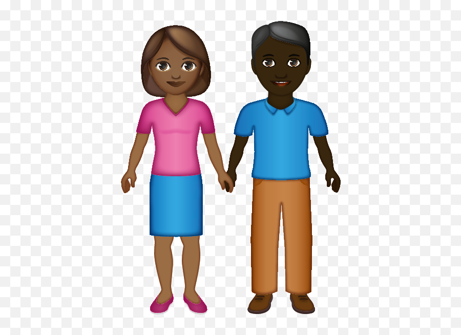 Man And Woman Holding Hands - Cartoon Emoji,Hands Over Head Emoji