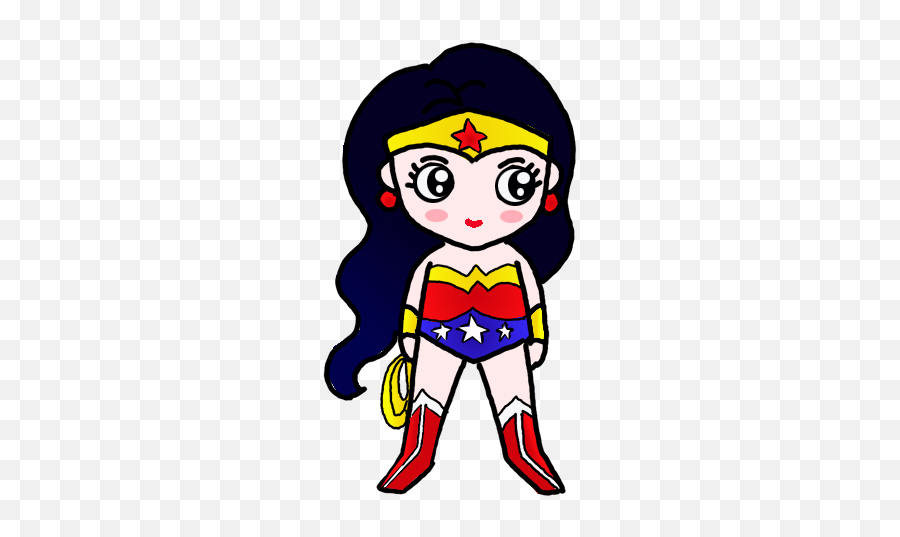 How To Draw Wonder Woman - Wonder Woman Cartoon Easy Emoji,Wonder Woman Emoticon