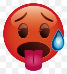 Emoji - Red Face With Sweat