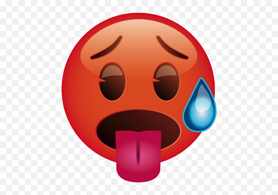 Emoji - Red Face Emoji With Sweat,Sweating Emoji
