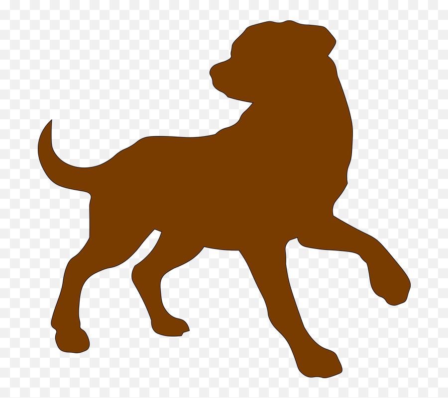 Dog Brown Outline - Brown Dog Silhouette Clip Art Emoji,Dog Walking Emoji