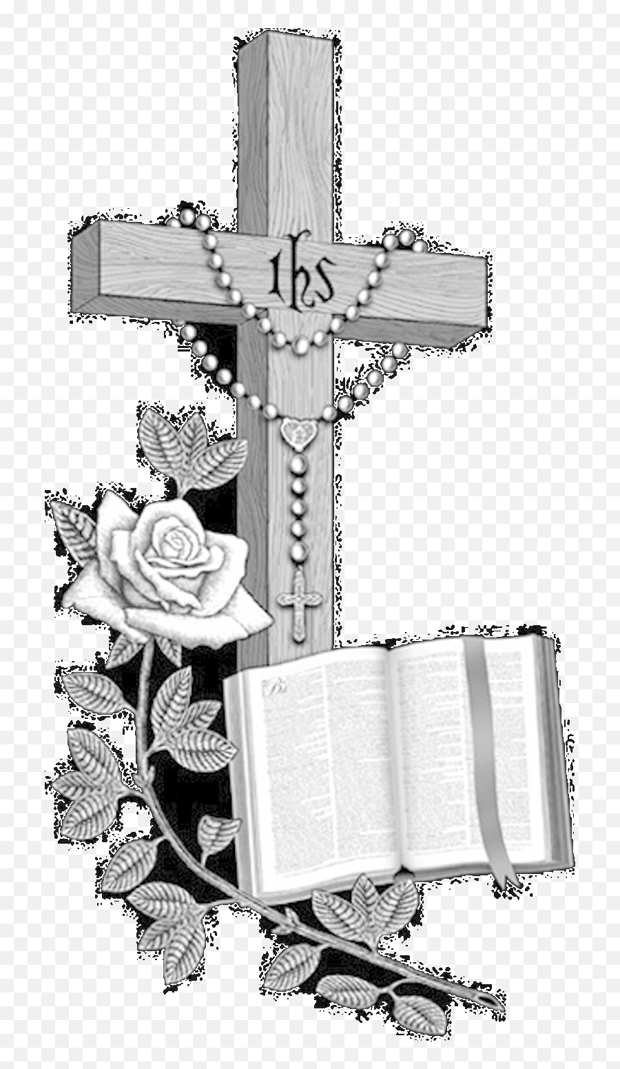 Library Of Vector Royalty Free Download Cross Rosary Png - Bible Cross Praying Hands Emoji,Cross Emojis