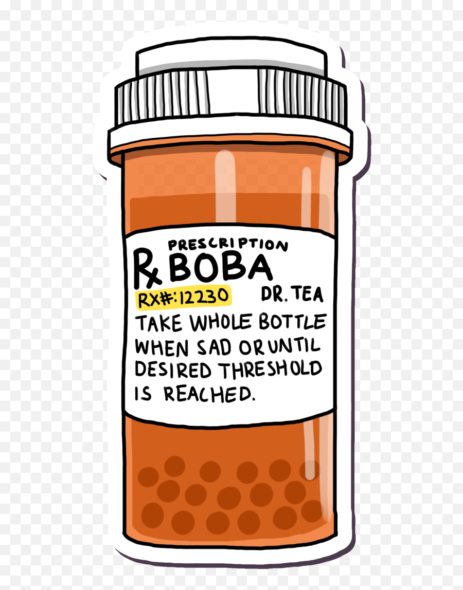 Prescription Boba Sticker - Pills Stickers Emoji,Boba Emoji