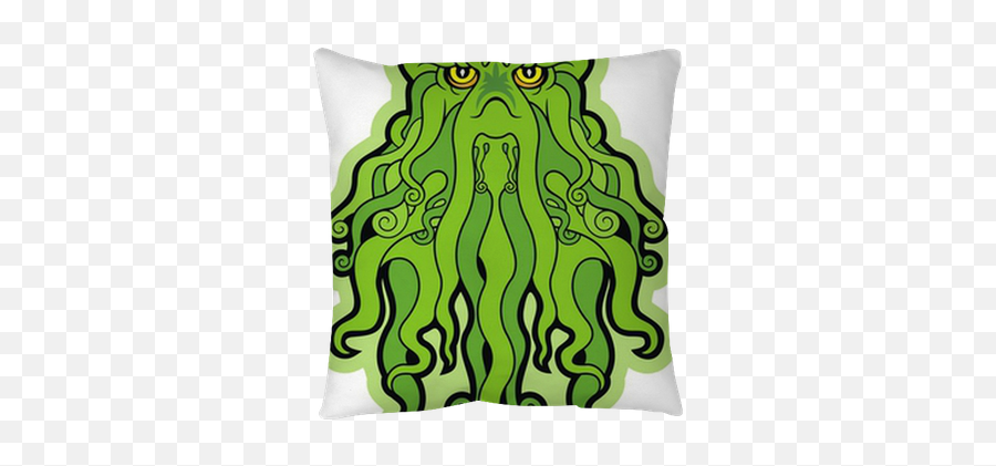 Cthulhu Sea Green Monster Throw Pillow U2022 Pixers - We Live To Change Cushion Emoji,Cthulhu Emoticon