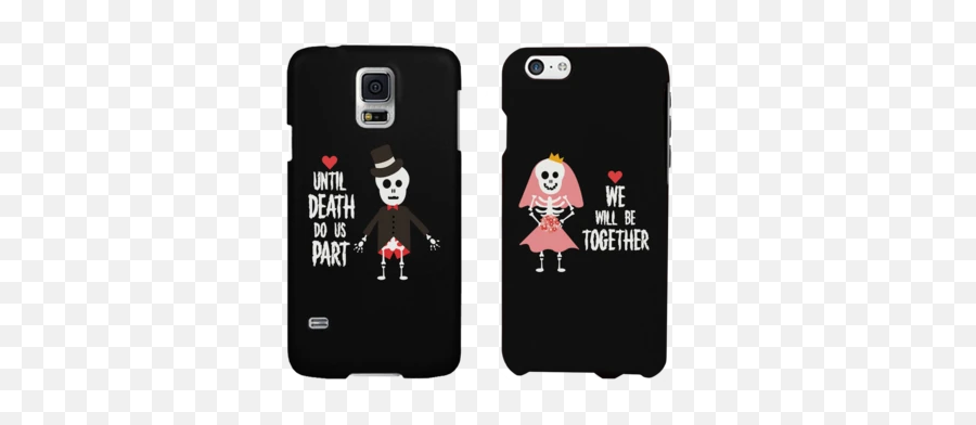 Skeleton Wedding Black Matching Couple Phone Cases Halloween Gifts - Matching Cute Phone Cases For Iphone Xr Emoji,Laughing Until Crying Emoji