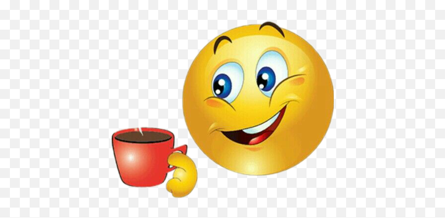 Caffecoffeecuptazzina Emojiemoticonsemoticonemotions - Smiley With Coffee Cup,Wake Up Emoji