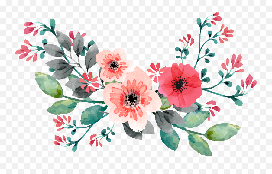 Flower Painted Rose Wedding Vine - Transparent Flower Vine Clipart Emoji,Japanese Emoticons Flower In Hair