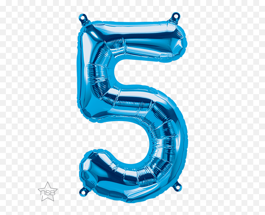 16 Number Age 55th Birthday - Five Blue Shape Foil Balloon Number 5 Emoji,21st Birthday Emoji