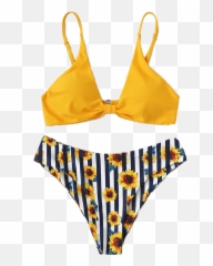 Sticker Bikini Swimsuit Yellow - For Women Emoji