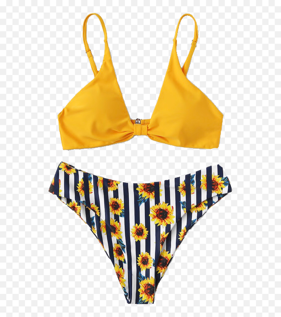 Sticker Bikini Swimsuit Yellow Sticker - For Women Emoji,Emoji Bikini Top