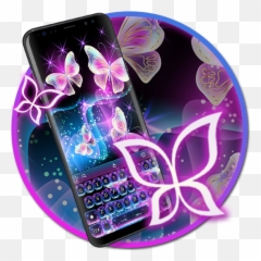 Emoji Purple Neon Keyboard - Mobile Phone
